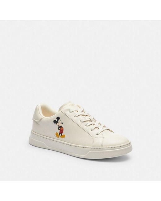 COACH White Disney X High Line Sneaker With Mickey Mouse