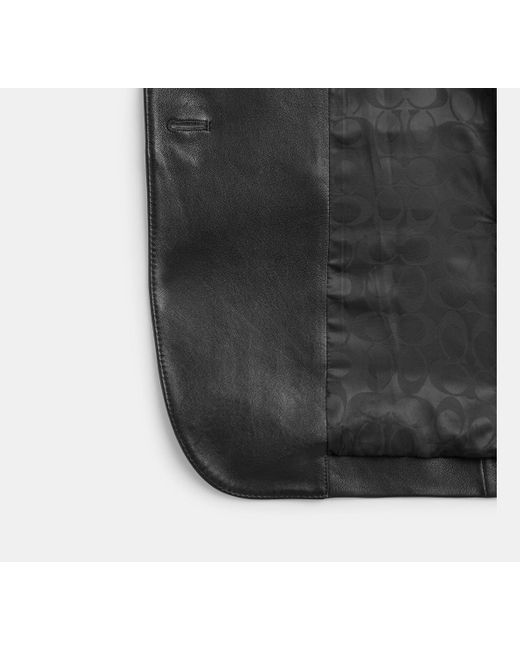 COACH Black Leather Blazer