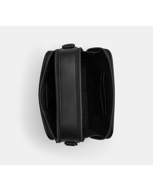 COACH Black Wyatt Crossbody Bag In Signature Canvas for men