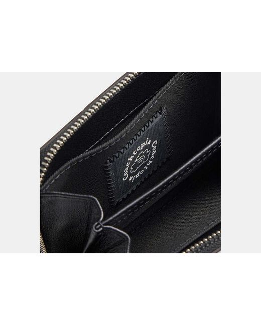 COACH Black Zip Around Wallet In Upcrafted Leather