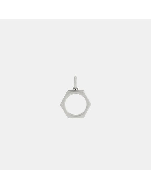 COACH White Hex Nut Single Earring