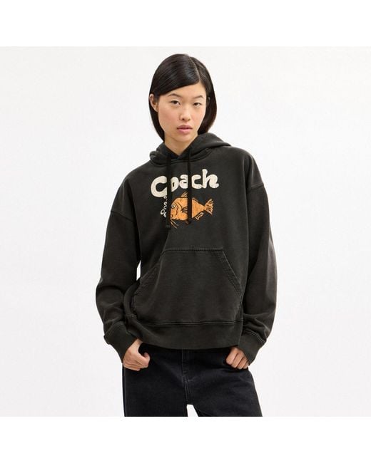 COACH Black Fish Graphic Hoodie