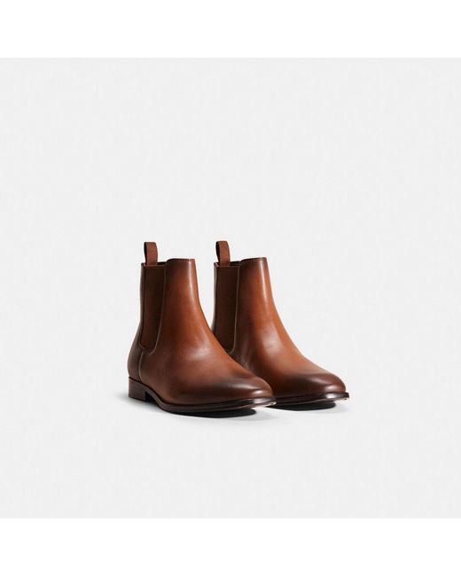 COACH Brown Restored Metropolitan Chelsea Boot for men