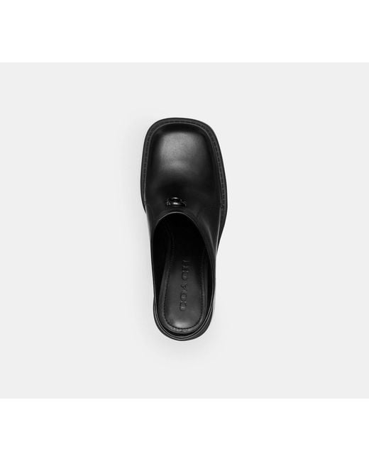 COACH Black Sculpted C Heeled Mule