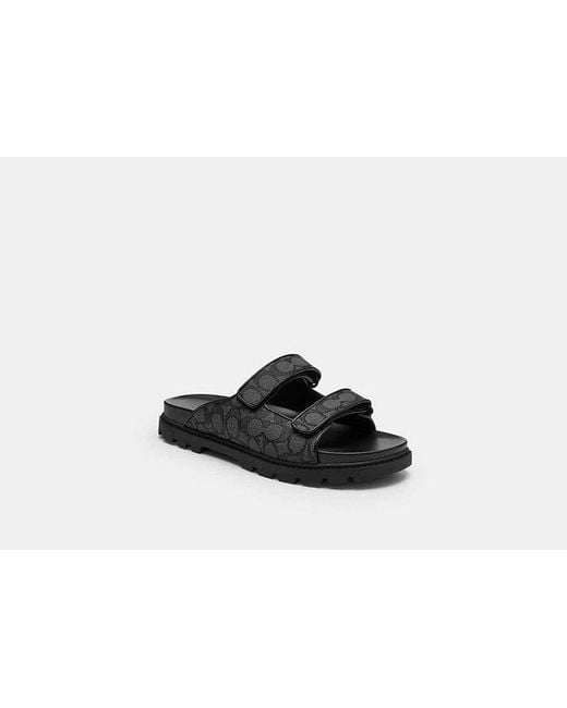 COACH Black Double Banded Sandal for men