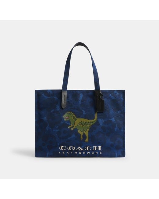 COACH Tote With Camo Print And Rexy in Blue for Men | Lyst