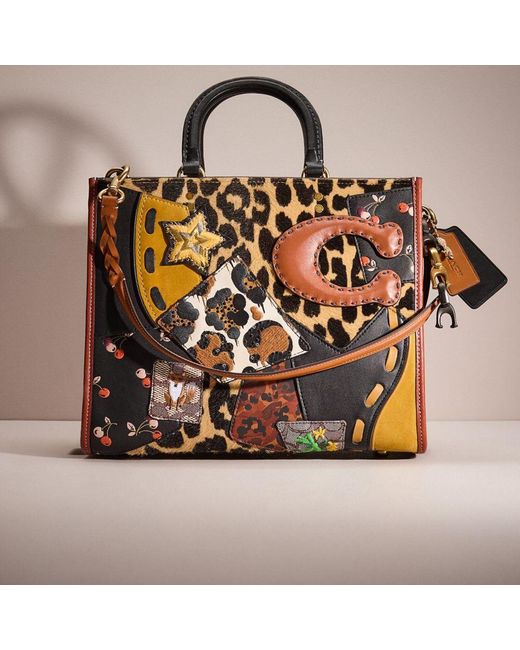 COACH Metallic Upcrafted Rogue In Haircalf With Leopard Print