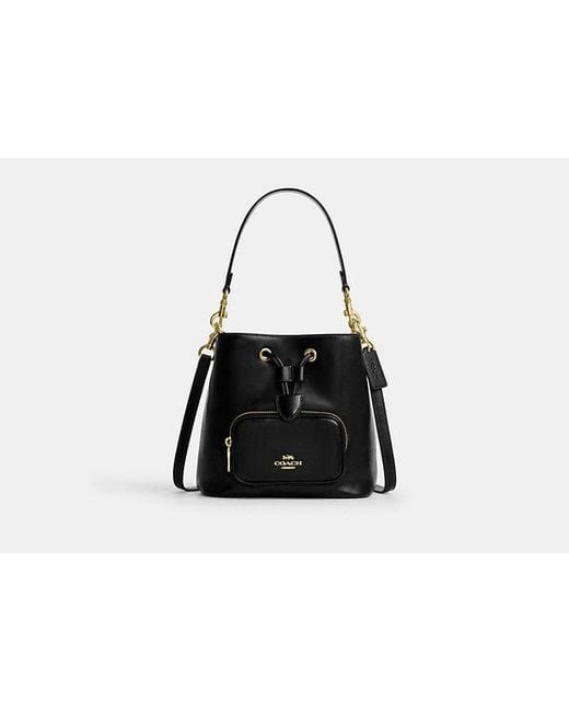 COACH Black Rowan Bucket Bag With Pocket