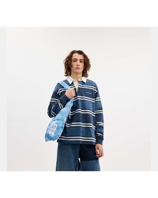 COACH Blue Topia Loop Flache Tote
