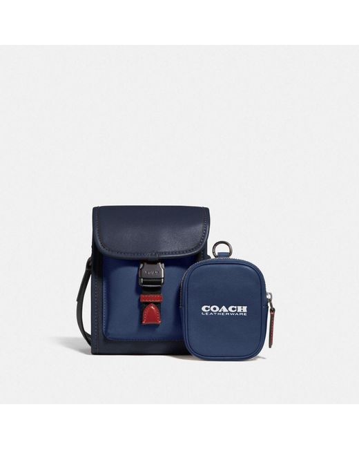 COACH Blue Charter North/south Crossbody With Hybrid Pouch In Colorblock for men