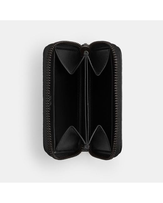 COACH Black Small Zip Around Card Case for men