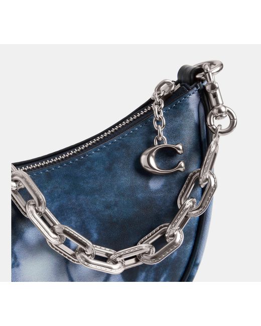 COACH Black Mira Shoulder Bag With Tie Dye Print | Leather