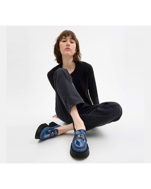 COACH Blue Shoes With Logo