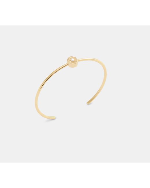 COACH Black Tea Rose Cuff Bracelet