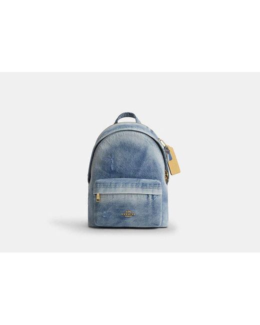 Mochila Pequea Taylor De Tela Vaquera Exquisita COACH de color Azul | Lyst