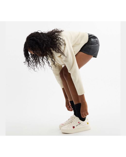 COACH Black High Line Sneaker With Sketch Print