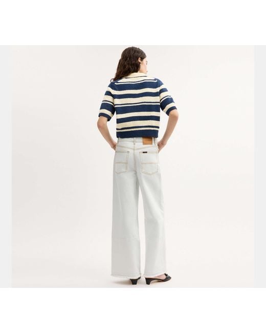 COACH Black Striped Knit Polo