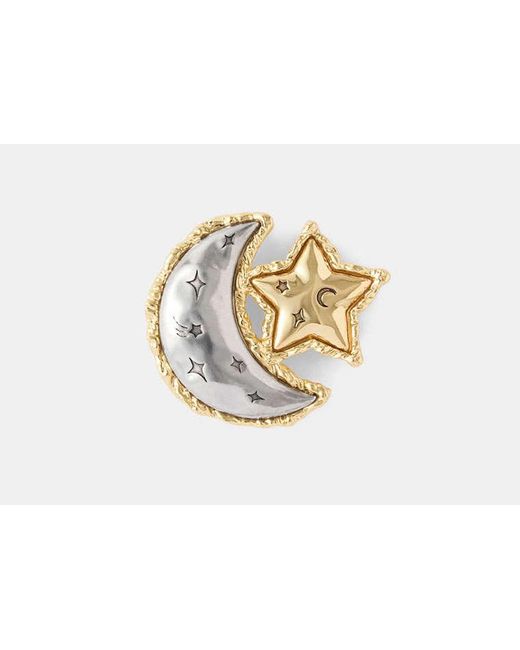 COACH Black Moon And Star Brooch