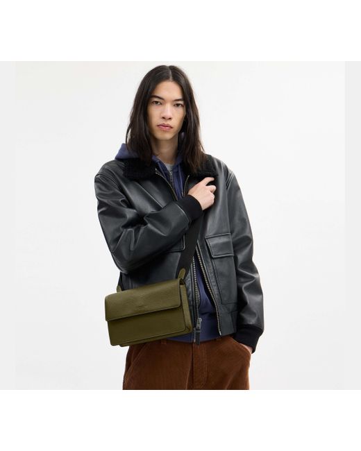 COACH Green Turner Flap Crossbody Bag for men