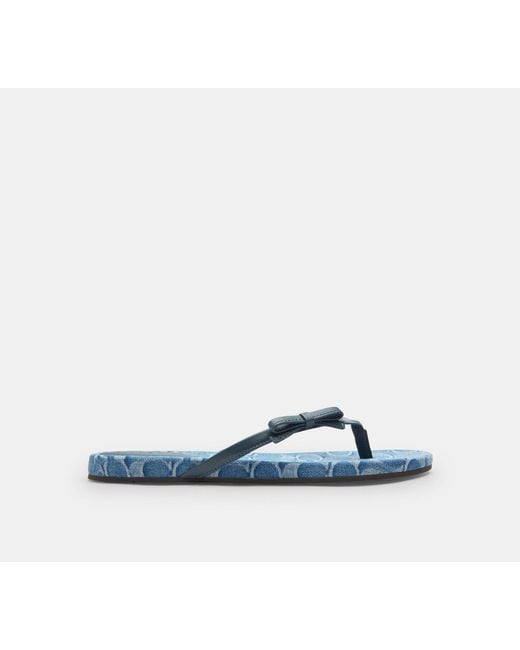 COACH Black Bow Flip Flop