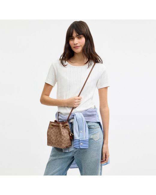 COACH Brown Jade Drawstring Bag