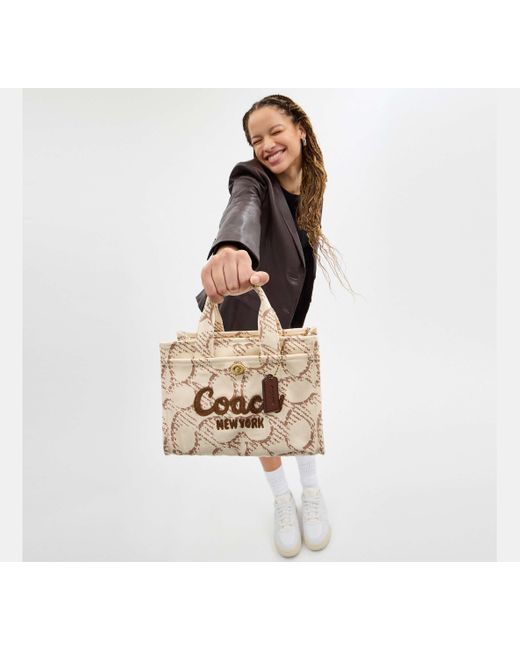 COACH Black Cargo Tote 26 Mit Signature-Canvas