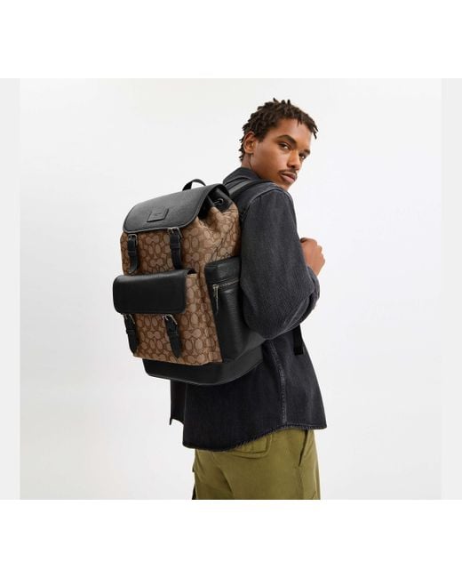 COACH Black Sprint Backpack for men