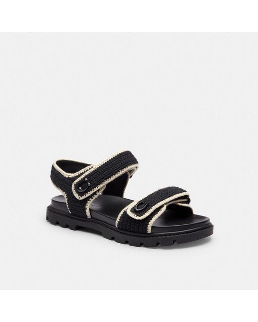COACH Black Flat Sandals