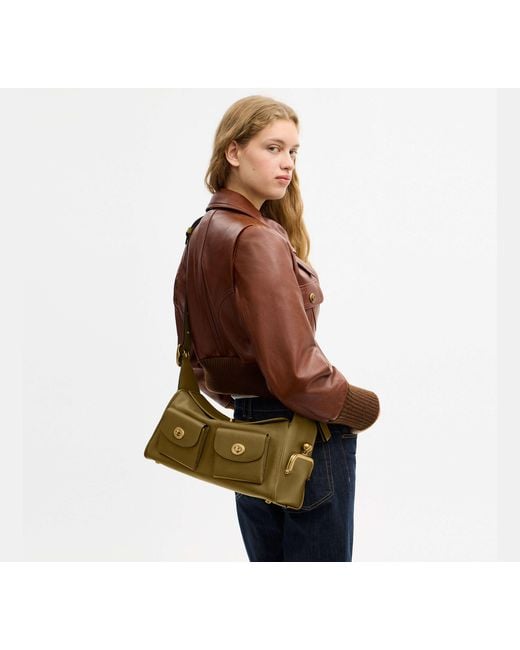 COACH Black Turnlock Haversack Bag