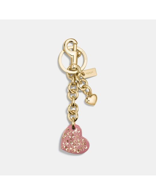 COACH Multicolor Resin Sprinkle Signature Heart Bag Charm