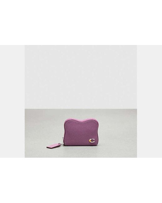 COACH Purple Wavy Zip Around Wallet In Topia Leather