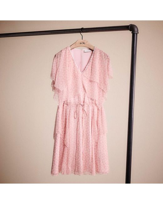 COACH Pink Restored Mini Viscose Party Dress