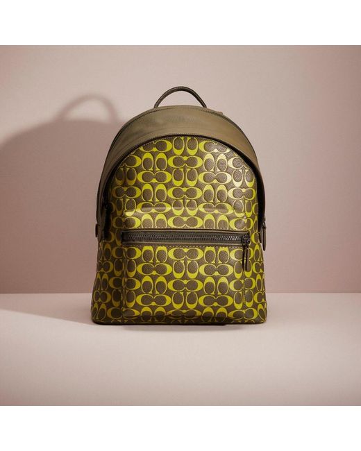 COACH Restored Charter Backpack In Signature Leather in Green for Men