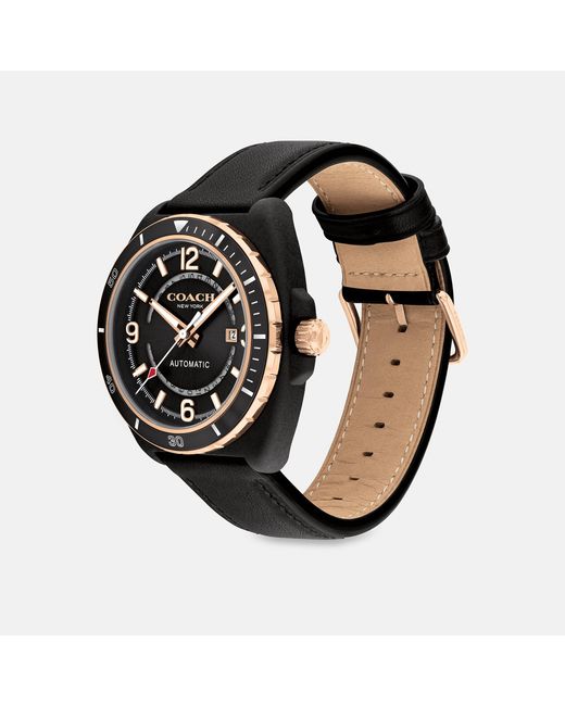 COACH Black Charter Automatic Watch, Mm for men