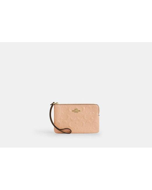 COACH Black Corner Zip Wristlet