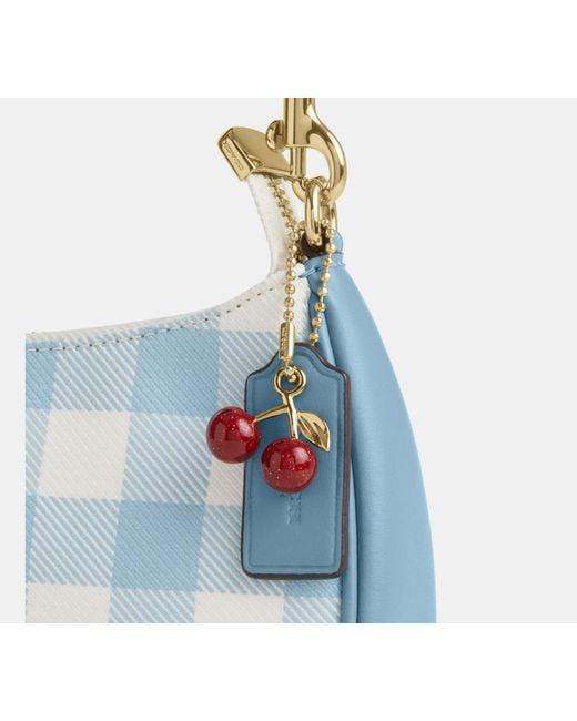 COACH Black Teri Mini Crossbody Bag With Gingham Print And Charm