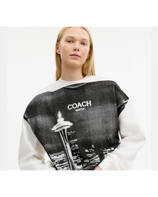 COACH Black Postcard Crewneck Sweatshirt