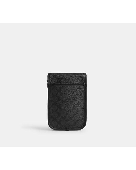 COACH League Handy Umhängetasche Aus Signature Canvas in Black für Herren