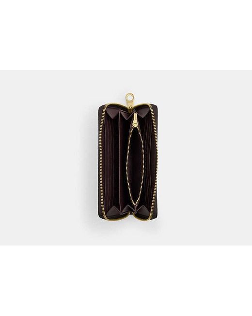 COACH Black Long Zip Around Wallet