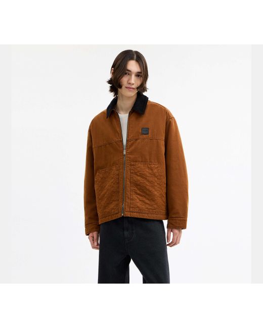 COACH Brown Work Jacket With Quilted Lining for men