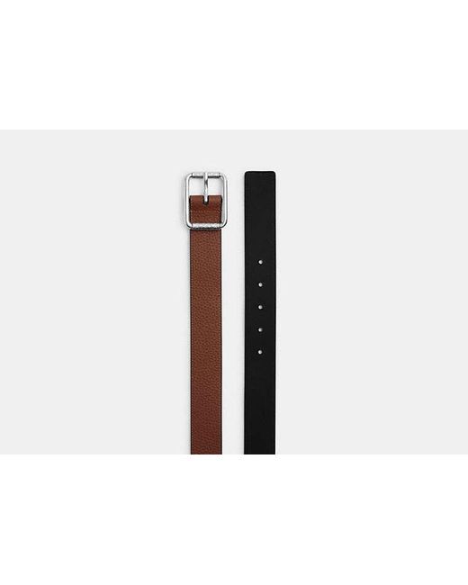 COACH Black Double Roller Buckle Belt, 35 Mm for men