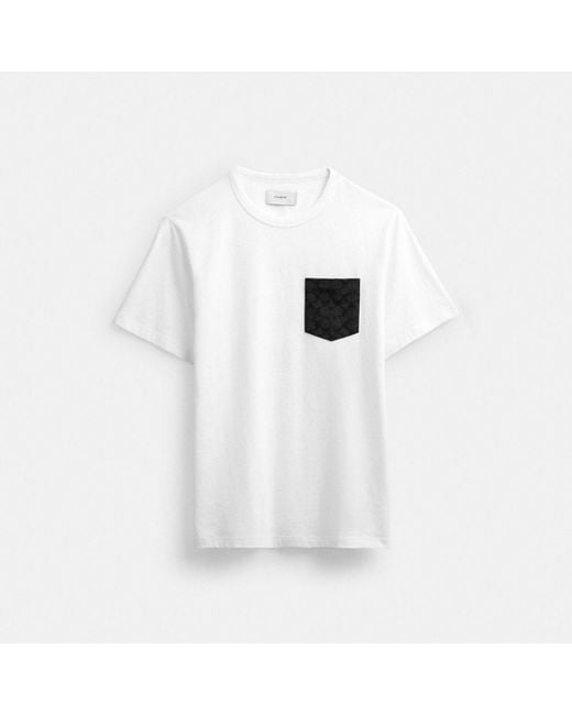 COACH White Essential Pocket T Shirt for men