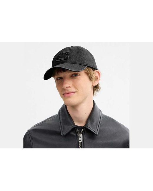 COACH Black Signature Patch Baseballcap