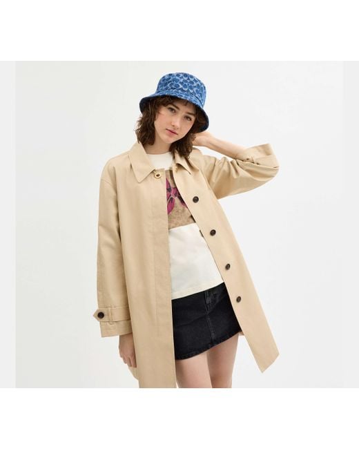 Cappello Da Pescatore Denim Con Signature di COACH in Blue
