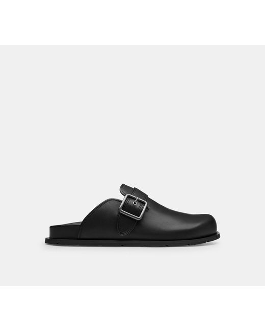 COACH Black Buckle Clog for men