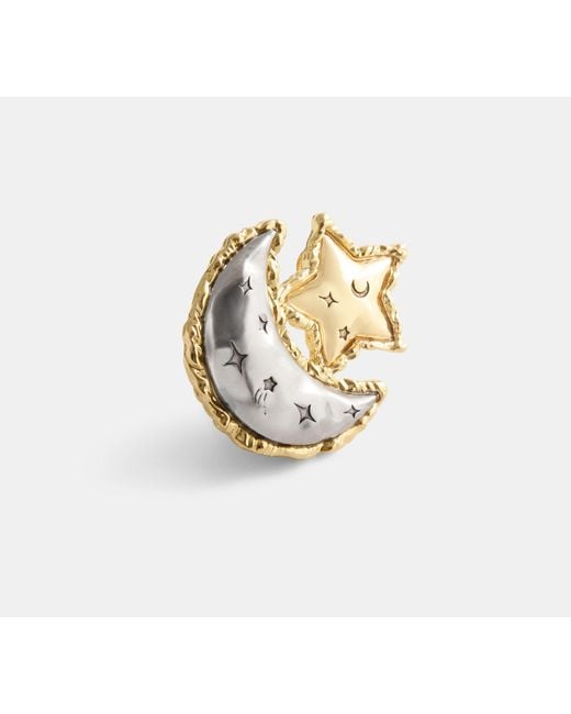 COACH Black Moon And Star Brooch
