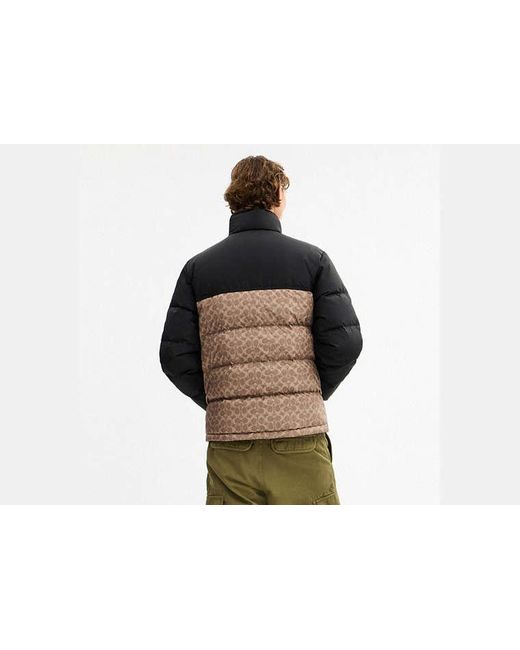 COACH Black Signature Down Jacket for men