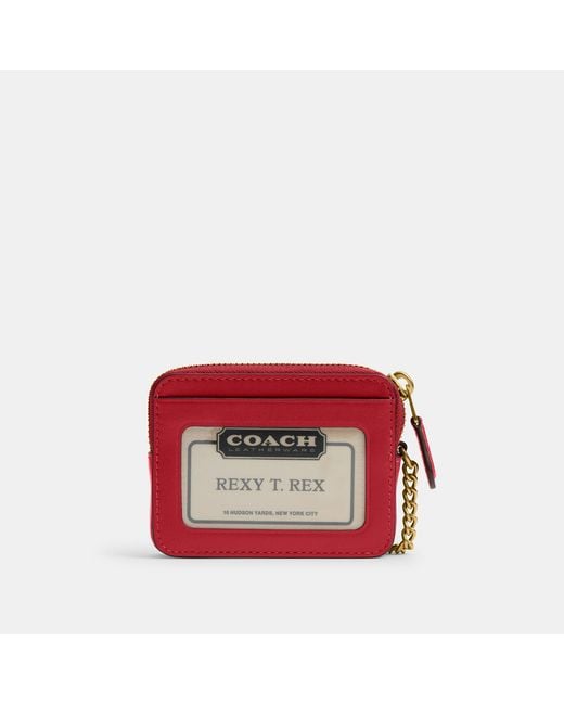 COACH Red Essential Chain Card Case
