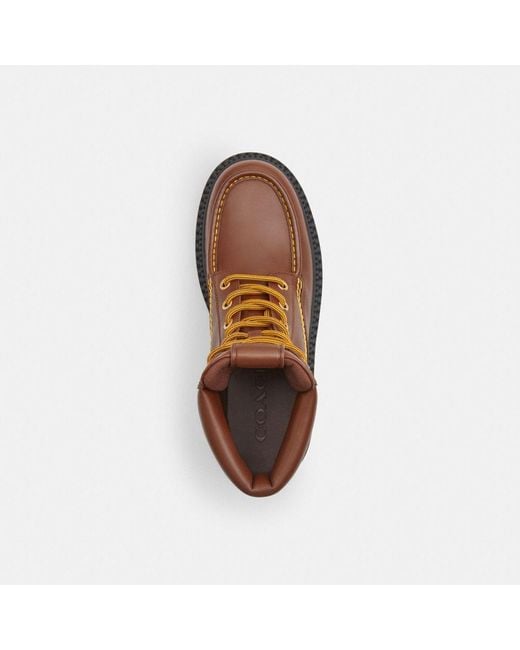 COACH Brown Lug Sole Boot for men
