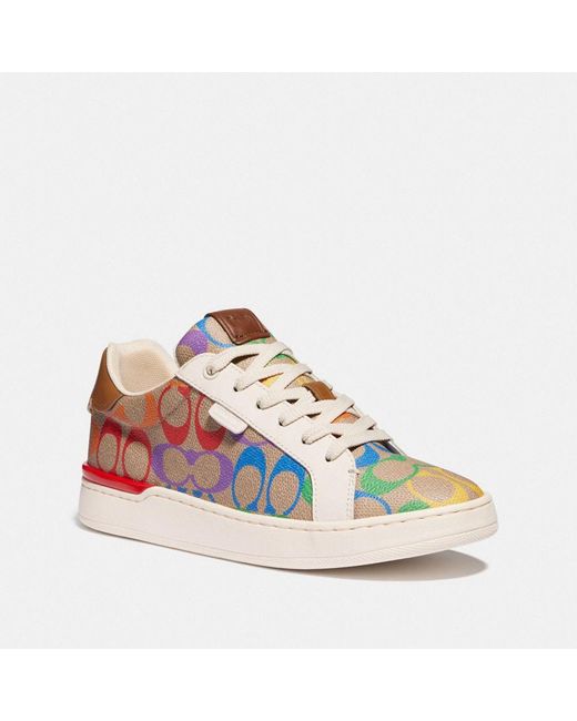 COACH Multicolor Lowline Low Top Sneaker In Rainbow Signature Canvas